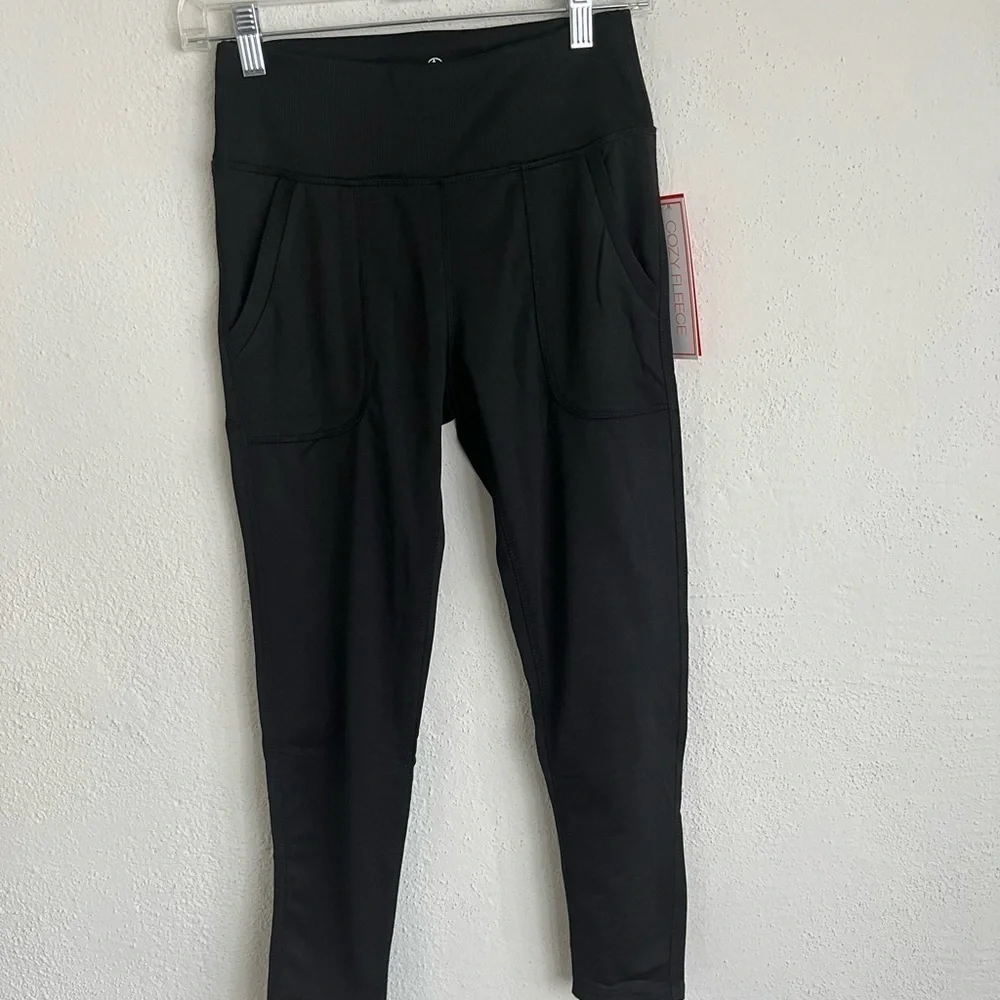 Adrienne Vittadini AV Sport Women’s Athletic Leggings S Black New